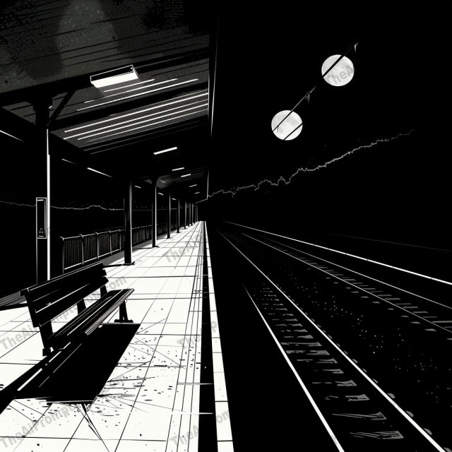 Noir Cityscapes AI MidJourney Image Prompt, 8718 Landscapes & Paintings, midjourney, noir, cityscape, urban, monochrome, black and white, night, streetlights, silhouette, mystery, cinematic, artwork, solitude, shadow, glow, silent, streets, alley, station, bench, trees, Midjourney, Ai, Ai Image Prompt, Image Prompt, Prompt