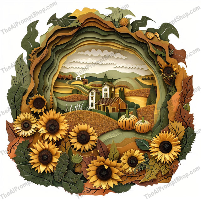 Layered Paper Art Scenes AI MidJourney Image Prompt, 9476 Storybook Illustrations, midjourney, digital art, paper art, layered art, intricate details, whimsical, vibrant colors, decorative art, art collage, fantasy scene, nature art, space art, sunflowers, rural landscape, haunted house, space shuttle, galaxy, outer space, night sky, illustration, concept art, creative art, Midjourney, Ai, Ai Image Prompt, Image Prompt, Prompt