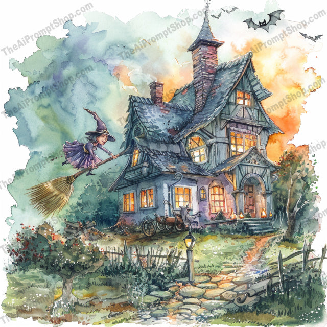 Enchanting Fantasy Artwork AI MidJourney Image Prompt, 8135artwork, colorful, dreamy, enchanting, fairy, fantasy, forest, ghost, glow, house, illustration, imaginative, lantern, magic, midjourney, mushroom, mystical, scenery, whimsical, witch, wizard