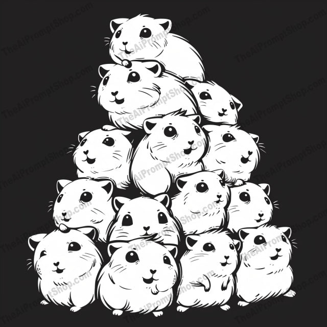 Cute Animal Pyramids AI MidJourney Image Prompt, 8929 Animals, midjourney, animals, pyramids, rabbits, guinea pigs, cats, owls, illustration, whimsical, cute, adorable, monochromatic, black and white, stacked animals, playful, charming, character art, artwork, cute animals, animal illustration, pyramid composition, Midjourney, Ai, Ai Image Prompt, Image Prompt, Prompt