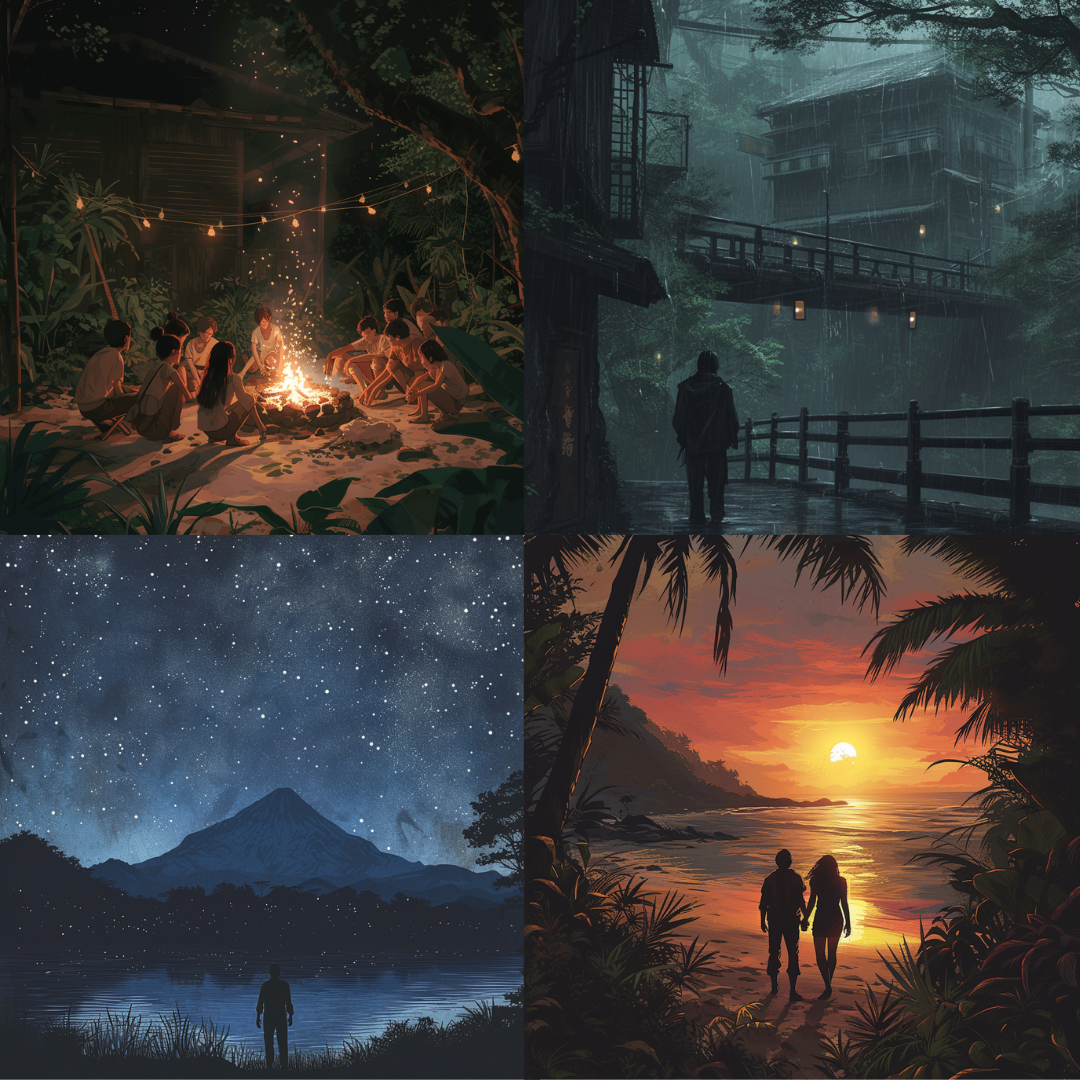 Nature's Serenity AI MidJourney Image Prompt, Character Art, 4243Adventure and exploration, Breathtaking views, Campfire gathering, chat gpt, chat gpt prompts, chatgpt, chatgpt prompts, Digital art, Evening calm, Intimate moments, Jungle retreat, Lonely bridge, midjourney, Nature's tranquility, Nature-inspired, Night sky stargazing, Rainforest cabin, Remote getaway, Romantic walk, Serene landscapes, Starlit sky, Tropical sunset, Volcano silhouette, Wilderness connection, Wilderness escape