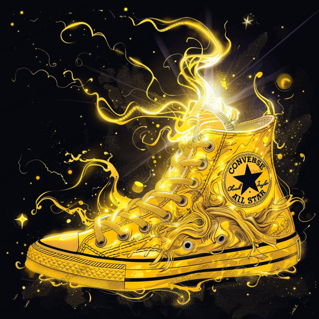 Glowing Sneakers Art AI MidJourney Image Prompt, 9464 Clothing, Fashion & Accessories, midjourney, sneakers, glowing, futuristic, modern art, neon lights, dynamic, fashion, footwear, graphic design, vibrant colors, energy, sneaker art, modern fashion, illuminated sneakers, artistic rendering, bright lights, stylized footwear, futuristic art, contemporary design, neon art, Midjourney, Ai, Ai Image Prompt, Image Prompt, Prompt