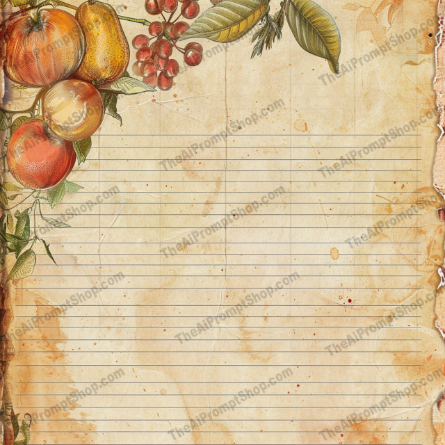 Vintage Journal Pages AI MidJourney Image Prompt, 9264 Patterns & Wallpapers, midjourney, vintage, journal, botanical, cosmic, parchment, butterfly, shells, fruits, stars, flowers, aged paper, ornate, antique, old paper, scrapbooking, retro, rustic, decorative, writing, stationery, Midjourney, Ai, Ai Image Prompt, Image Prompt, Prompt