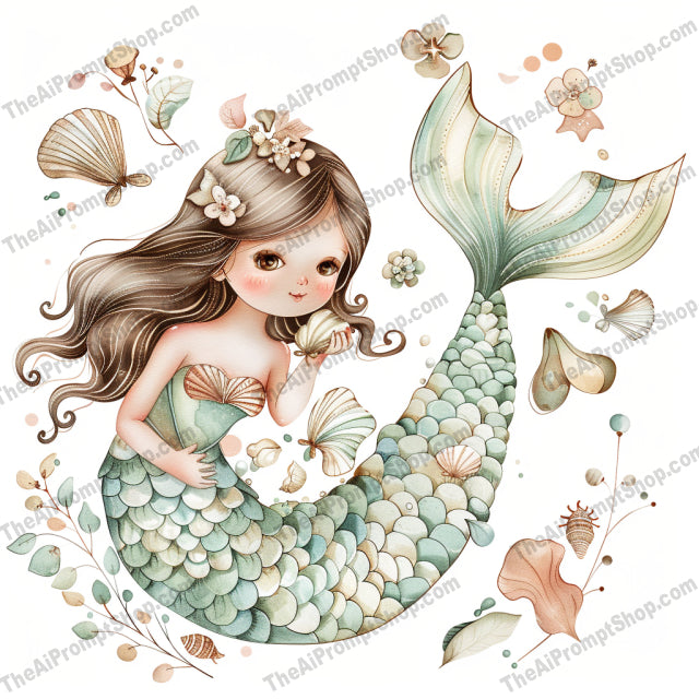 Enchanting Pastel Dreams AI MidJourney Image Prompt, 8024artistic, delicate, dreamy., enchanting, fairies, fantasy, feminine, floral, gentle, intricate, magic, mermaid, midjourney, pastel, peaceful, prayer, serene, soft colors, whimsical