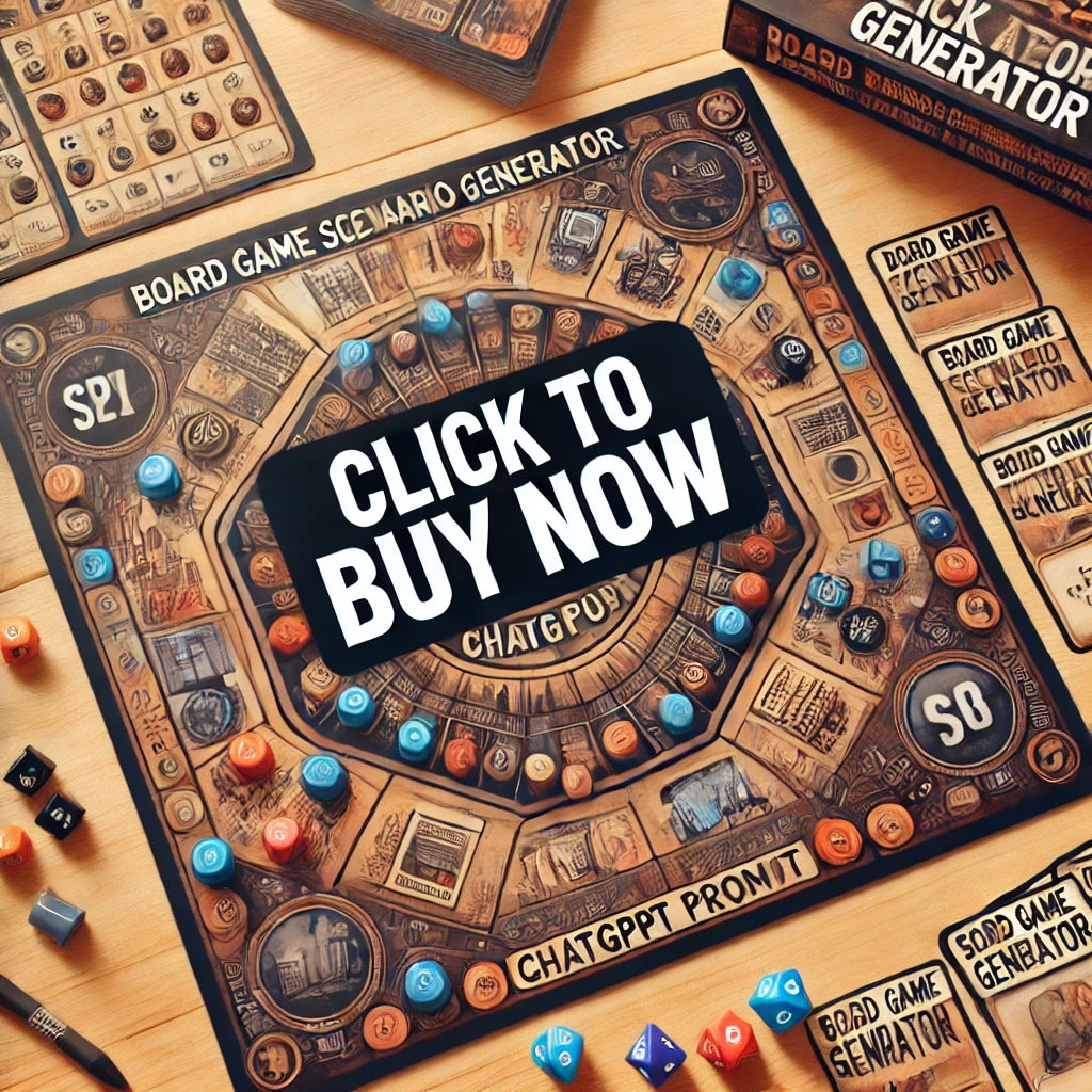 Board Game Scenario Creator | ChatGPT Tool for Unique Game NightsBoard Game Enhancer, Board Game Expansion, Board Game Scenario Creator, Chat GPT, Chat GPT Prompts, ChatGPT, ChatGPT Generator, ChatGPT Prompts, ChatGPT Tools, Custom Game Scenarios, Game Night Tool, Game Rules Generator, Printable Scenario Cards, Unique Game Challenges