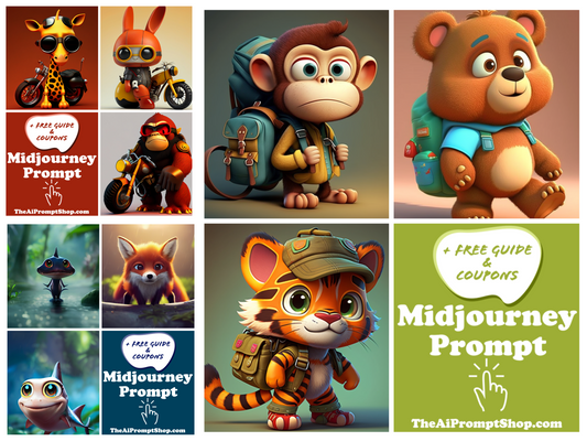 AI Midjourney Prompt for 20 Pack Animal Prompts