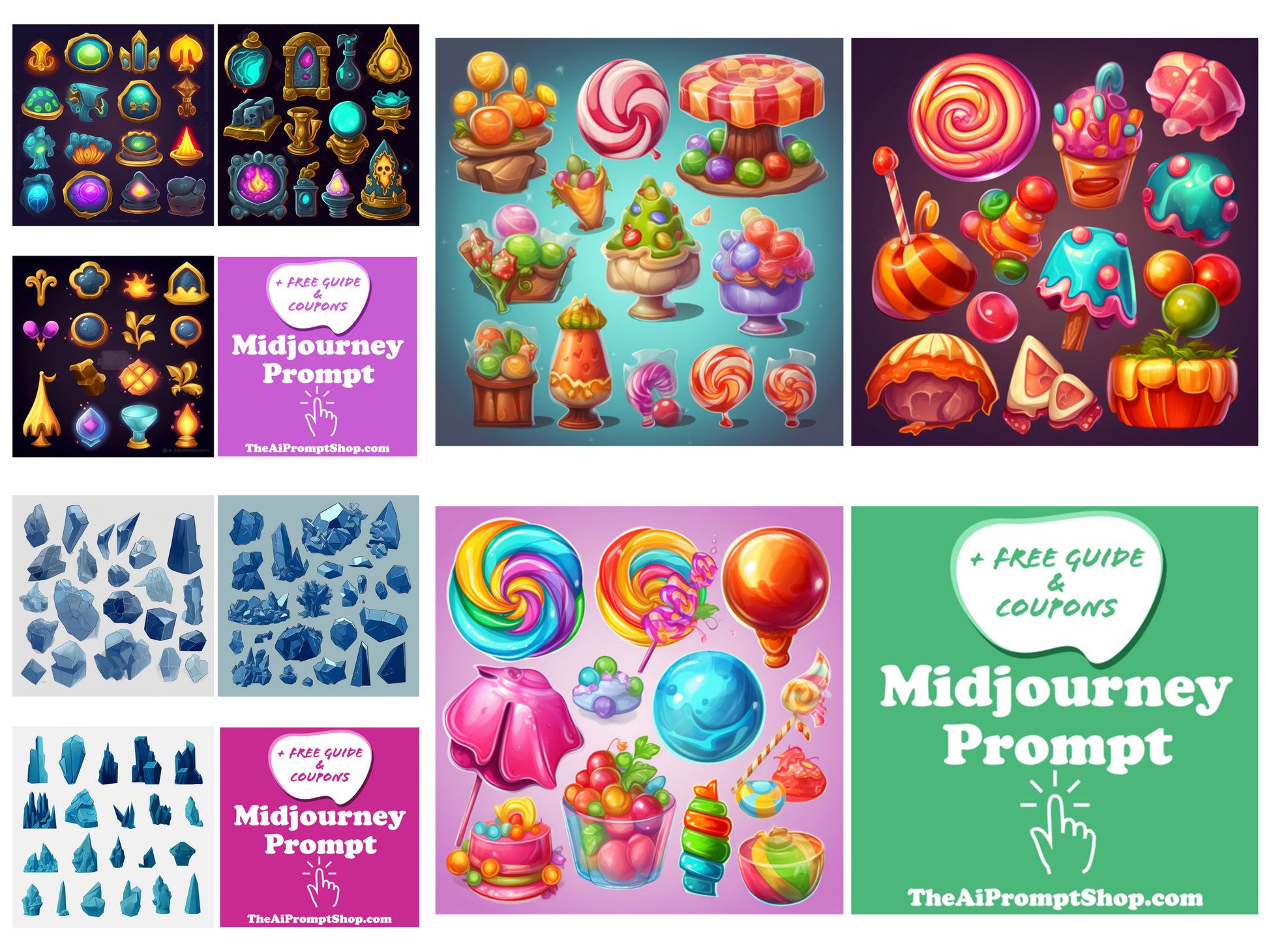 AI Midjourney Prompts for Game Assets - 20 Pack Prompt Bundle