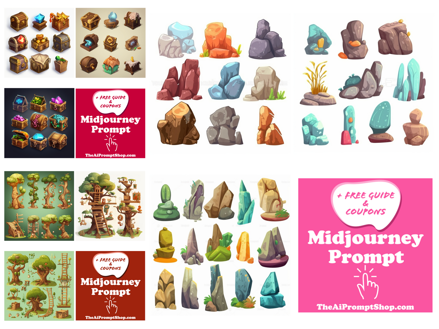 AI Midjourney Prompts for Game Assets - 20 Pack Prompt Bundle