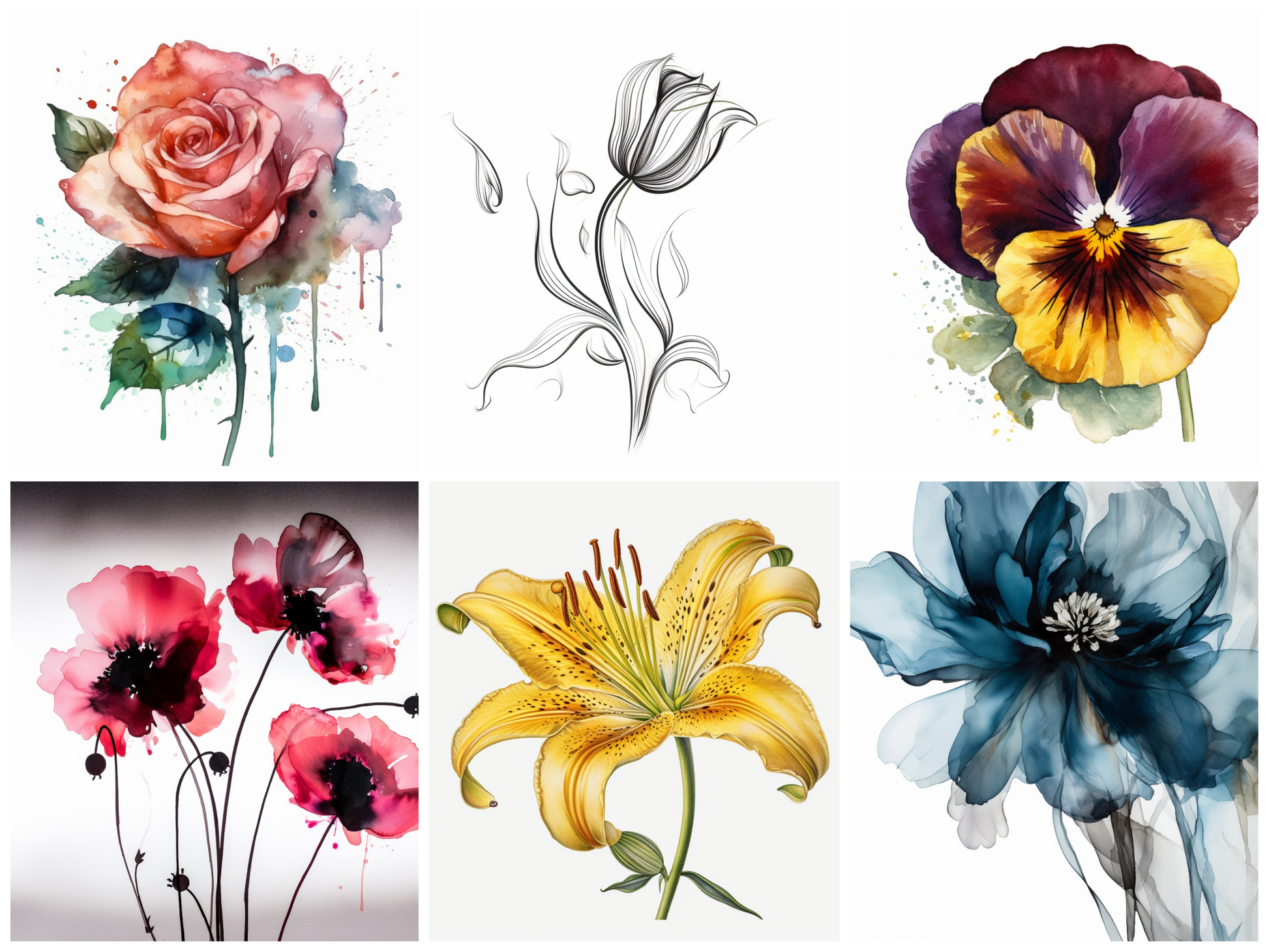 AI Midjourney Prompt for Floral Designs - 50 Pack