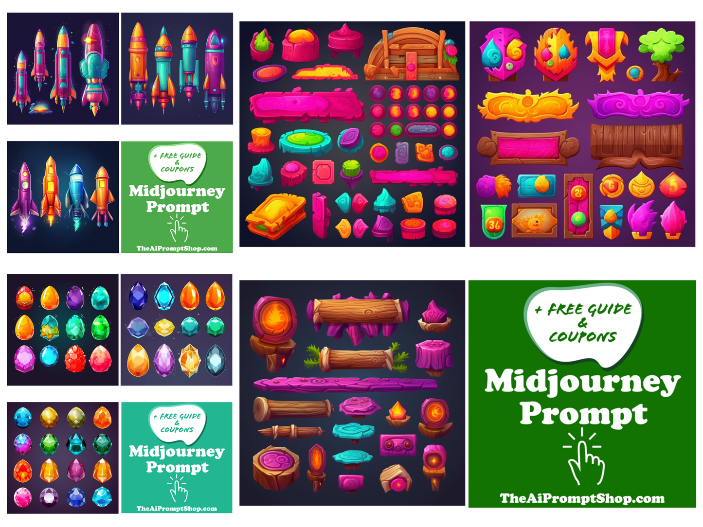 AI Midjourney Prompts for Game Assets - 20 Pack Prompt Bundle