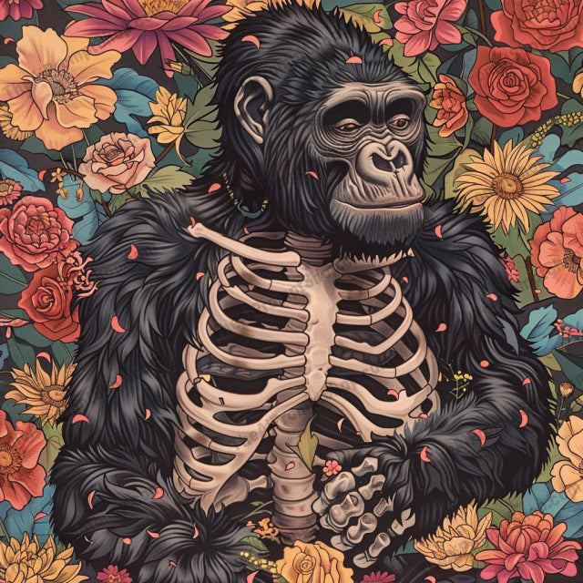 Floral Skeleton Animal Art AI MidJourney Image Prompt, 8675 Animals, midjourney, floral, skeleton, animal, art, illustration, vibrant, colorful, detailed, whimsical, anatomical, nature, fantasy, decorative, unique, creative, flowers, animals with flowers, nature illustration, skeleton art, fantasy art, Midjourney, Ai, Ai Image Prompt, Image Prompt, Prompt