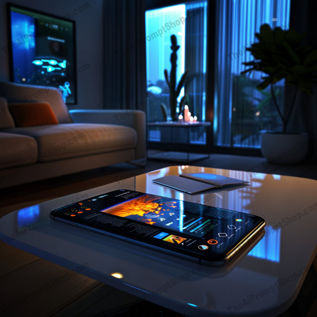 Futuristic Tech and Cityscapes AI MidJourney Image Prompt, 9633 Futuristic, midjourney, futuristic, technology, cityscape, neon lights, high-tech, modern, gadgets, glowing screens, urban, advanced tech, innovation, city lights, sleek design, digital, technology devices, LED lights, urban tech, futuristic city, smart devices, electronics, contemporary, Midjourney, Ai, Ai Image Prompt, Image Prompt, Prompt