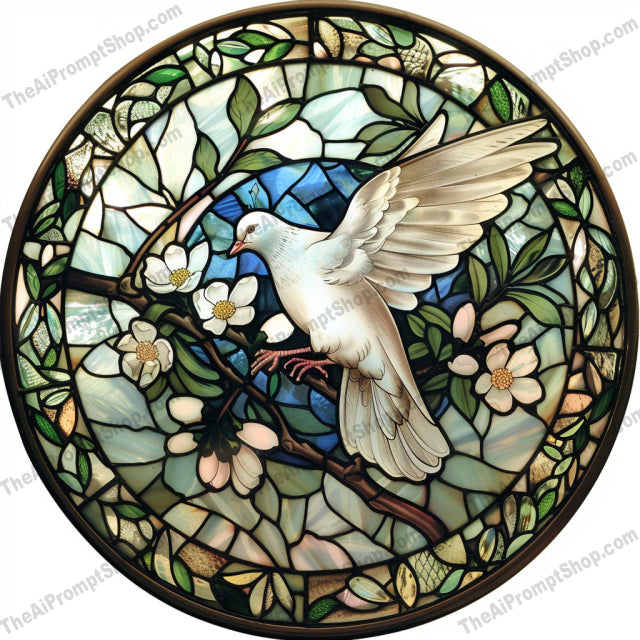 Stained Glass Animal Art AI MidJourney Image Prompt, 8861 Animals, midjourney, stained glass, animal art, howling wolf, majestic unicorn, soaring owl, serene dove, vibrant colors, intricate details, nature, wildlife, artistic, decorative, beautiful, artwork, glass art, handcrafted, ornamental, unique art, animal portraits, elegant design, Midjourney, Ai, Ai Image Prompt, Image Prompt, Prompt