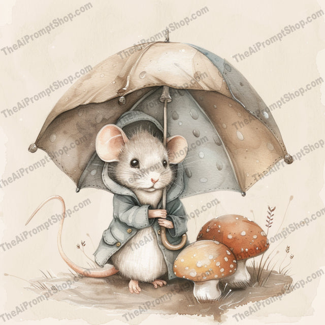Woodland Animal Gentlemen AI MidJourney Image Prompt, 8379Ai, Ai Image Prompt, Animals, anthropomorphic, backpack, charming, cute, enchanted, fox, gentlemen, illustration, Image Prompt, midjourney, mouse, nature, Prompt, rabbit, scarf, squirrel, storybook, top hat, umbrella, vintage, whimsical, woodland