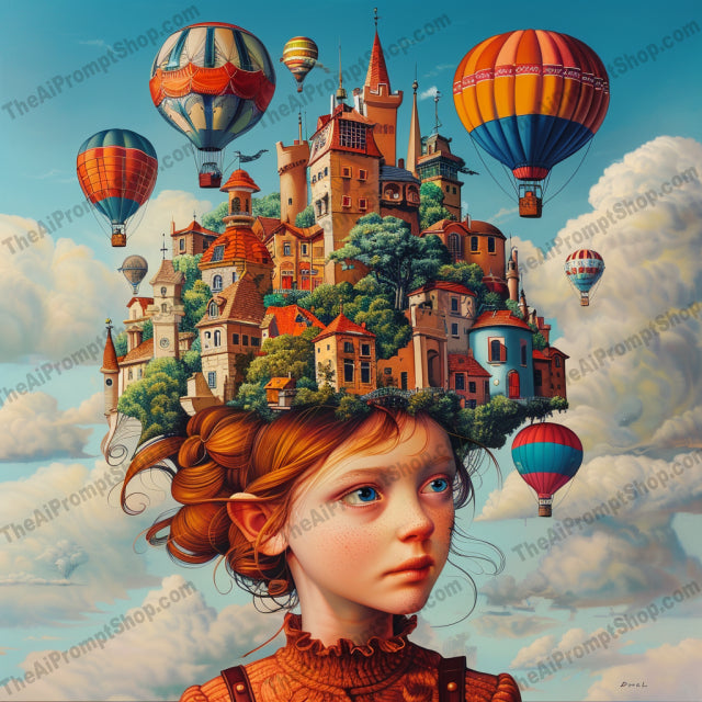 Surreal Fantasy Portrait AI MidJourney Image Prompt, 8805 Animals, midjourney, surreal, fantasy, portrait, imaginative, dream-like, whimsical, artistic, creative, glowing lights, towns, balloons, celestial bodies, underwater, vibrant, hairstyle, enchanted, magical, detailed, illustration, ethereal, Midjourney, Ai, Ai Image Prompt, Image Prompt, Prompt