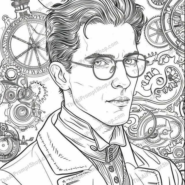 Steampunk Character Illustration AI MidJourney Image Prompt, 9649 Coloring Pages, midjourney, Steampunk, Illustration, Mechanical, Victorian Fashion, Gears, Cogs, Machinery, Detailed, Vintage, Retro, Fantasy, Science Fiction, Artwork, Line Art, Intricate, Engineering, Industrial, Clockwork, Mechanical Elements, Historic, Midjourney, Ai, Ai Image Prompt, Image Prompt, Prompt