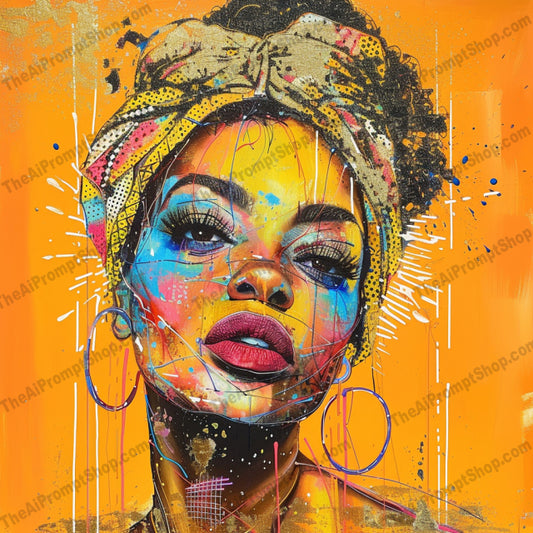 Vibrant Urban Portraits AI MidJourney Image Prompt, 8044AI image prompts, artistic exploration, artistic inspiration, colorful designs, contemporary art, creative inspiration, creative prompts, diverse faces, graffiti style, impactful design, midjourney, modern illustrations, modern portraiture, powerful visuals, street art, street culture, urban aesthetics, urban art, urban portraits, vibrant art, vibrant expressions