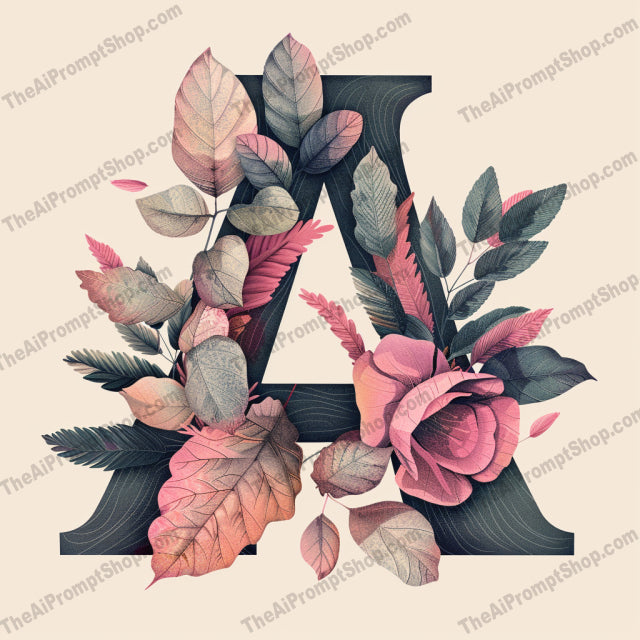 AI MidJourney Image Prompt, Alphabet Botanica, 4487anime, Artistic alphabets, Blooming initials, Botanical letters, chat gpt, chat gpt prompts, chatgpt, chatgpt prompts, Decorative characters, Floral font design, Floral monograms, Floral typography, Florals, Illustrated alphabet, Leafy letterforms, midjourney, Nature-infused characters, Plant-inspired typography