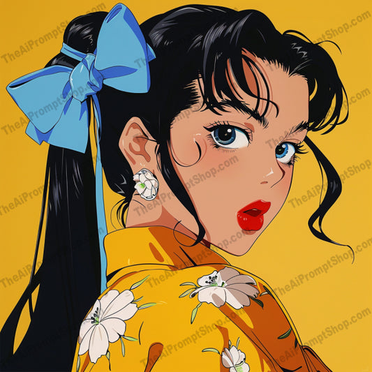 Stylish Hair Ribbon Portrait AI MidJourney Image Prompt, 8683 Clothing, Fashion & Accessories, midjourney, stylish, portrait, hair, ribbon, elegant, artistic, modern, sophisticated, colorful background, fashion, accessories, hair accessory, trendy, glamorous, eye-catching, graphic, design, illustration, contemporary, chic, Midjourney, Ai, Ai Image Prompt, Image Prompt, Prompt