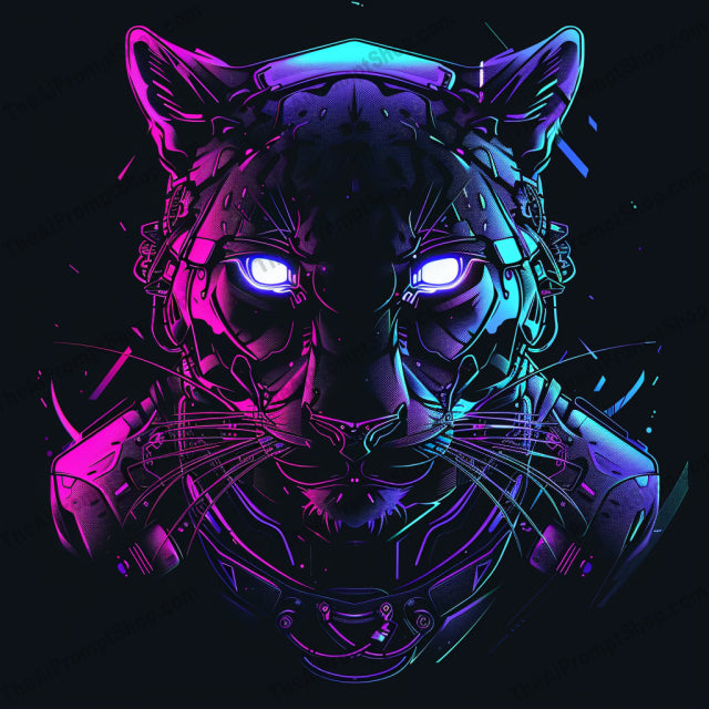 Futuristic Neon Animal AI MidJourney Image Prompt, 8162colorful, contemporary, cyberpunk, digital art, edgy, fantasy, futuristic neon animal, glowing, graphic, headphones, illuminated, intricate, midjourney, modern art, stylish, techno, urban, vibrant, visual art