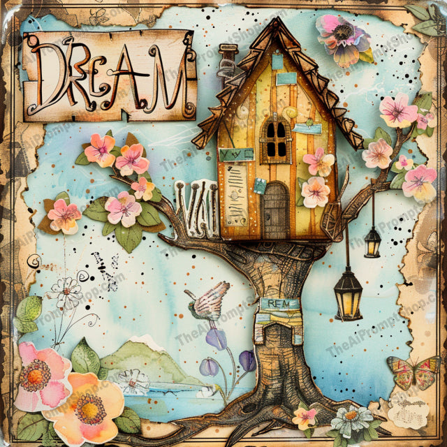 Whimsical Fairy Tale Houses AI MidJourney Image Prompt, 8660Ai, Ai Image Prompt, artistic, butterfly, castle, colorful, creative, dreamlike, enchanted, fairy tale, fantasy, flowers, home, house, illustration, Image Prompt, imaginative, Landscapes & Paintings, lovely, magic, midjourney, Prompt, serene, storybook, unique, vibrant, whimsical