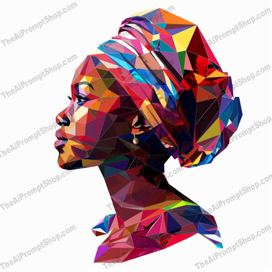 Vibrant Geometric Portrait AI MidJourney Image Prompt, 8807 Character Art, midjourney, vibrant, geometric, portrait, colorful, polygonal, artwork, modern, contemporary, visual, polygon, dynamic, striking, contrast, timeless, vivid, design, style, creative, abstract, composition, Midjourney, Ai, Ai Image Prompt, Image Prompt, Prompt