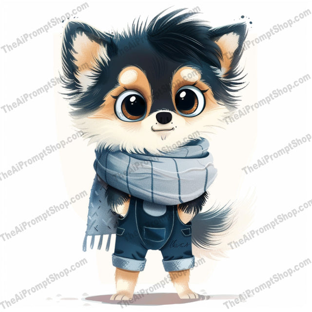 Cute Animals in Scarves and Overalls AI MidJourney Image Prompt, 9389 Storybook Illustrations, midjourney, cute animals, baby panda, cat illustration, puppy drawing, scarves, overalls, adorable pets, animal art, digital illustration, hand-drawn style, cozy outfits, warm color palette, animal lovers, character art, charming, illustration, pet fashion, stylish animals, winter wear, furry friends, Midjourney, Ai, Ai Image Prompt, Image Prompt, Prompt