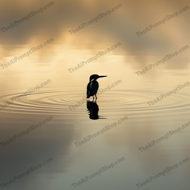 Reflection of Birds on Water AI MidJourney Image Prompt, 9311 Animals, midjourney, bird, reflection, water, tranquility, sunset, serene, peaceful, solitude, soft colors, nature, wildlife, calm, stillness, beautiful, high quality, artistic, landscape, photography, elegant, minimalistic, Midjourney, Ai, Ai Image Prompt, Image Prompt, Prompt
