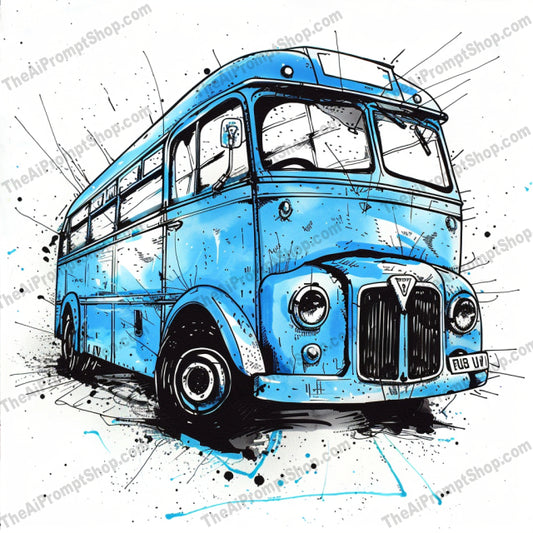 Vintage Vehicle Splash Art AI MidJourney Image Prompt, 8331Ai, Ai Image Prompt, art collectors, automotive art, automotive enthusiasts, bold colors, classic car, dynamic design, energetic art, eye-catching, illustration, Image Prompt, midjourney, Mockups - Products, modern twist, motorcycle art, pop art, Prompt, retro vehicle, splash art, sports car, street art, vehicle illustration, vibrant, vintage bus, vintage vehicle