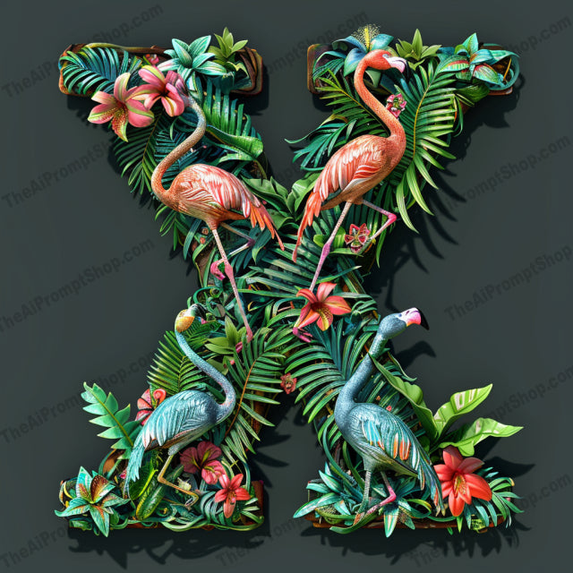 AI MidJourney Image Prompt, Ornate Alphabet Series, 4460Alphabetical nature art, Animal adorned initials, Artistic lettering with wildlife, Botanical letter design, Decorative lettering art, Elegant floral letters, Fauna alphabet artwork, Floral wildlife monograms, Florals, Illustrated animal alphabets, midjourney, Nature-inspired typography, Ornate animal alphabet