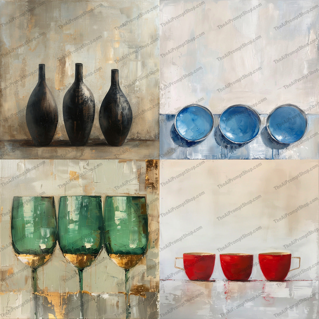 Abstract still life art in a elegant style created from an AI image prompt.