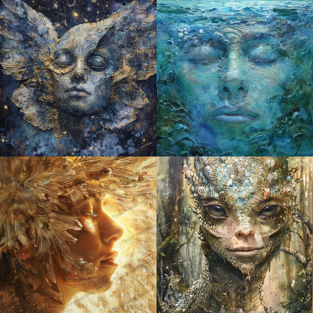 Ethereal Artistic Composition AI MidJourney Image Prompt, 8179abstract, artistic ethereal nature fantasy, celestial, colorful, cosmic, detailed, dreamlike, fantasy art, imaginative, mystical, mythical, nature art, ornatemidjourney, surreal, textures, vibrant, whimsical