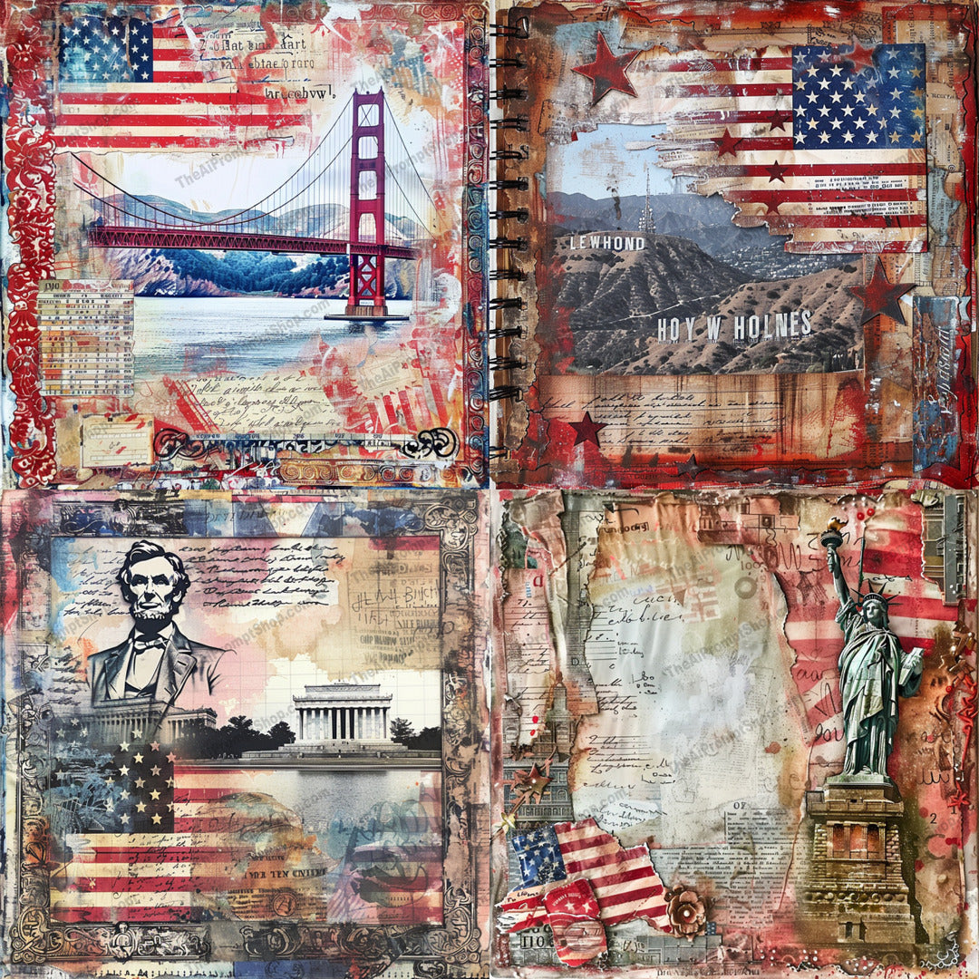 Vintage patriotic art created from an AI image prompt.