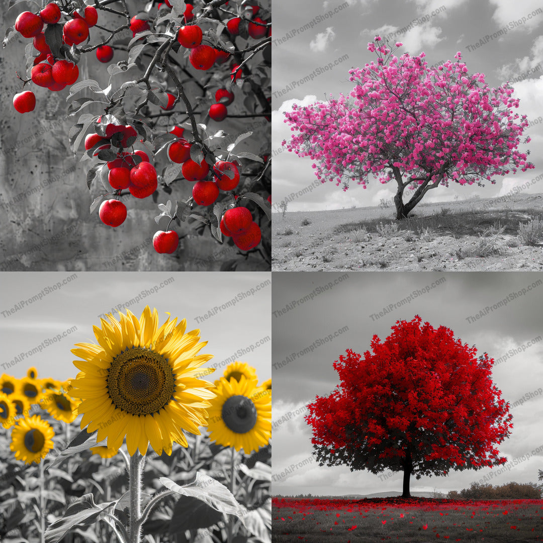 Vibrant nature highlights illustration in a colorful style created from an AI image prompt.