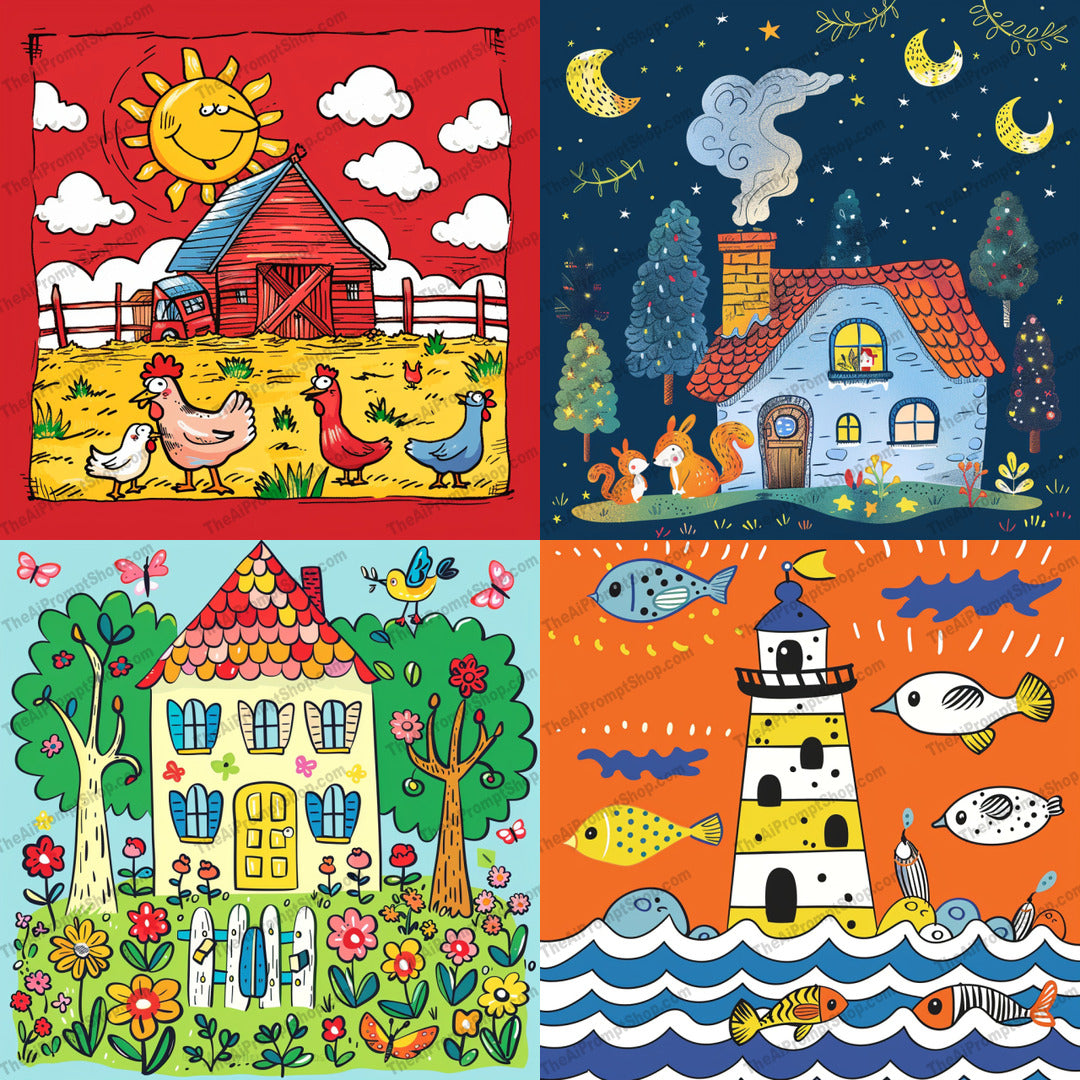 Whimsical storybook art in a colorful style created from an AI image prompt.