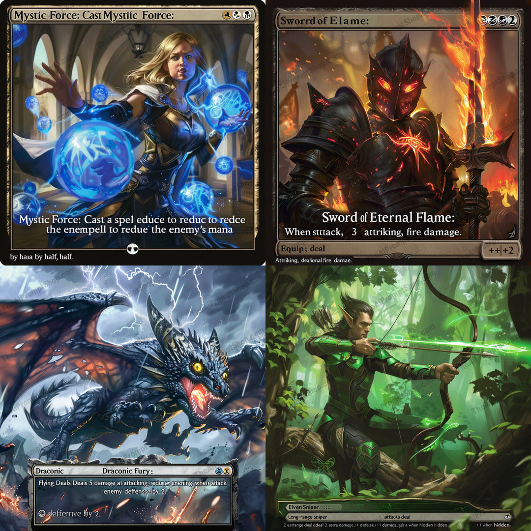 Fantasy art with characters and creature created from an AI image prompt.