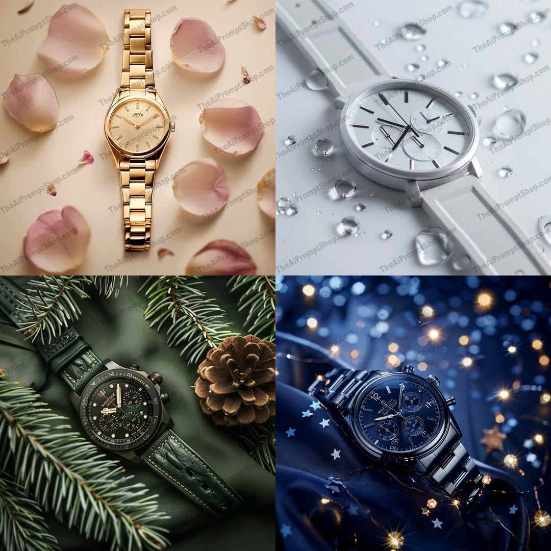 Stylized premium watch illustration created from an AI image prompt.