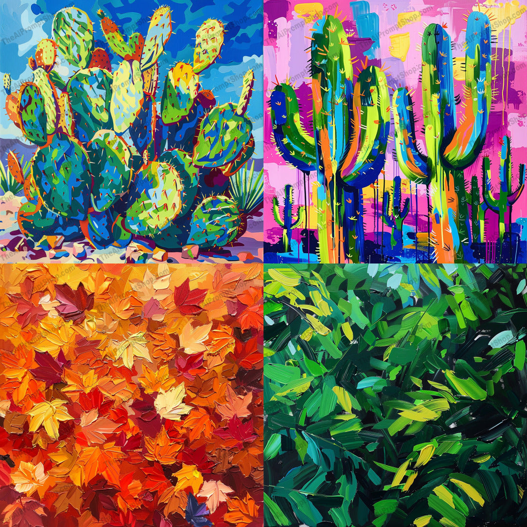 Vibrant nature art in a colorful style created from an AI image prompt.