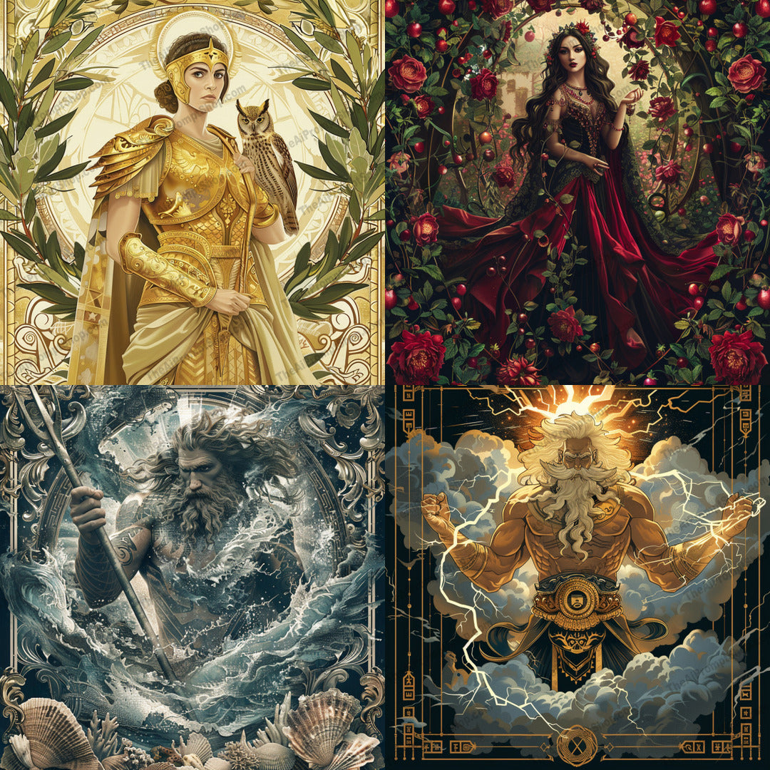 Mythological Artistry AI MidJourney Image Prompt, 8449Ai, Ai Image Prompt, ancient, art, bold, classical, colorful, decorative, detailed, epic, Fantasy, grand, heroic, historical, Image Prompt, intricate, legendary, majestic, midjourney, mythological figures, mythology, nature, powerful, Prompt, regal