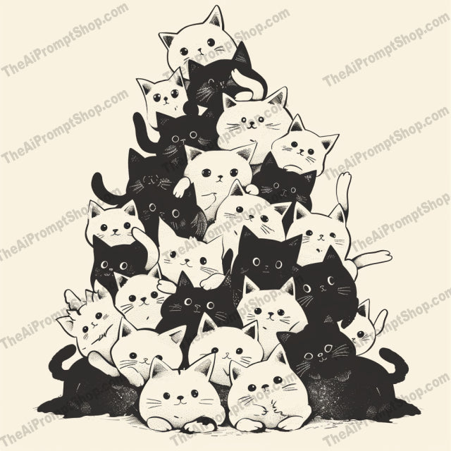 Cute Animal Pyramids AI MidJourney Image Prompt, 8929 Animals, midjourney, animals, pyramids, rabbits, guinea pigs, cats, owls, illustration, whimsical, cute, adorable, monochromatic, black and white, stacked animals, playful, charming, character art, artwork, cute animals, animal illustration, pyramid composition, Midjourney, Ai, Ai Image Prompt, Image Prompt, Prompt