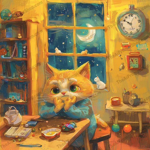 Whimsical Workspace Art AI MidJourney Image Prompt, 9468 Storybook Illustrations, midjourney, whimsical, workspace, cozy, magic, wonder, illustration, creative, late-night, imaginative, art, desk, books, plants, lamps, night, interior, home office, cute, decor, curiosity, serenity, Midjourney, Ai, Ai Image Prompt, Image Prompt, Prompt