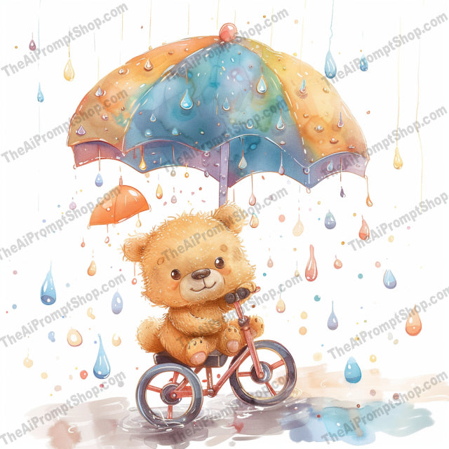Cute Animals in Rain AI MidJourney Image Prompt, 8858 Animals, midjourney, cute animals, rainy day, umbrellas, raincoats, adorable animals, whimsical art, children's illustration, animal characters, weather theme, illustrated animals, soft colors, storybook art, watercolor style, illustration, kids art, cute illustration, charming animals, animal friends, rainy weather, digital art, Midjourney, Ai, Ai Image Prompt, Image Prompt, Prompt