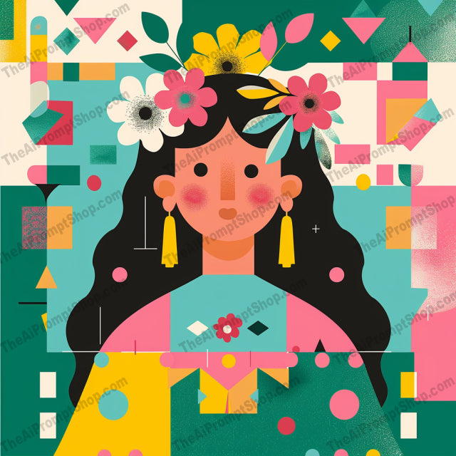 Vibrant Character Portraits in Geometric Style AI MidJourney Image Prompt, 8086abstract faces, abstract portraits, artistic decor, bold patterns, colorful art, colorful decor, contemporary decor, creative wall art, geometric portraits, geometric shapes, midjourney, modern art prints, modern design, modern illustrations, pop art, statement pieces, unique personalities, vibrant home decor