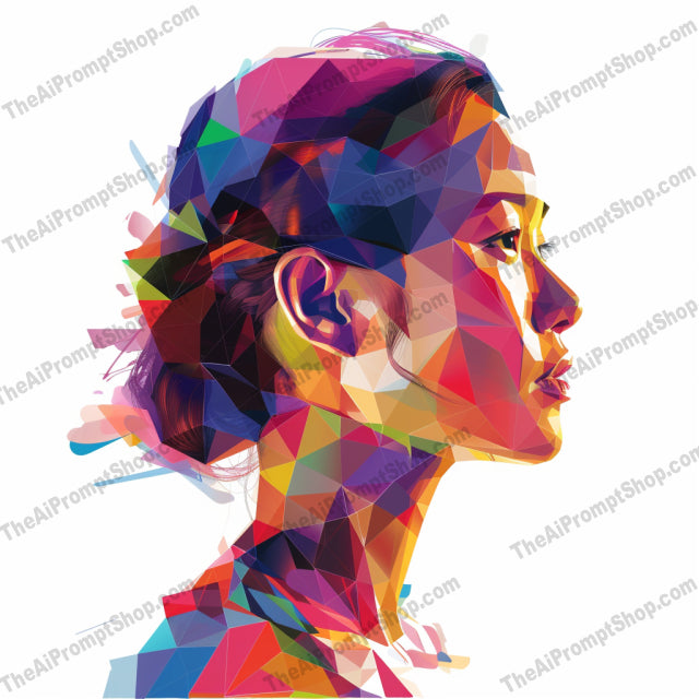 Vibrant Geometric Portrait AI MidJourney Image Prompt, 8807 Character Art, midjourney, vibrant, geometric, portrait, colorful, polygonal, artwork, modern, contemporary, visual, polygon, dynamic, striking, contrast, timeless, vivid, design, style, creative, abstract, composition, Midjourney, Ai, Ai Image Prompt, Image Prompt, Prompt