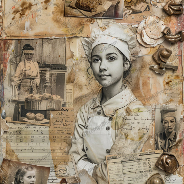 Vintage Mixed Media Artwork AI MidJourney Image Prompt, 8742 Landscapes & Paintings, midjourney, vintage, mixed media, dance, floral, culinary, sepia, artwork, nostalgic, historical, artistic, intricate, textured, collage, expression, patterns, thematic, creative, elegant, timeless, detailed, Midjourney, Ai, Ai Image Prompt, Image Prompt, Prompt