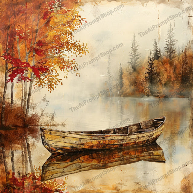 Rustic Autumn Scenes AI MidJourney Image Prompt, 8757 Landscapes & Paintings, midjourney, rustic, autumn, fall, vintage car, rowboat, lake, train, forest, bicycle, pumpkins, scenic, painting, warm tones, serene, picturesque, nature, landscape, retro, seasonal, classic, Midjourney, Ai, Ai Image Prompt, Image Prompt, Prompt