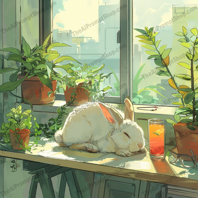 Animals Taking a Nap AI MidJourney Image Prompt, 9467 Anime, midjourney, animals, napping, cozy, serene, indoor, art, peaceful, warmth, dog, fox, hedgehog, rabbit, plants, sunset, artist desk, natural light, calm, sleep, pets, illustration, Midjourney, Ai, Ai Image Prompt, Image Prompt, Prompt