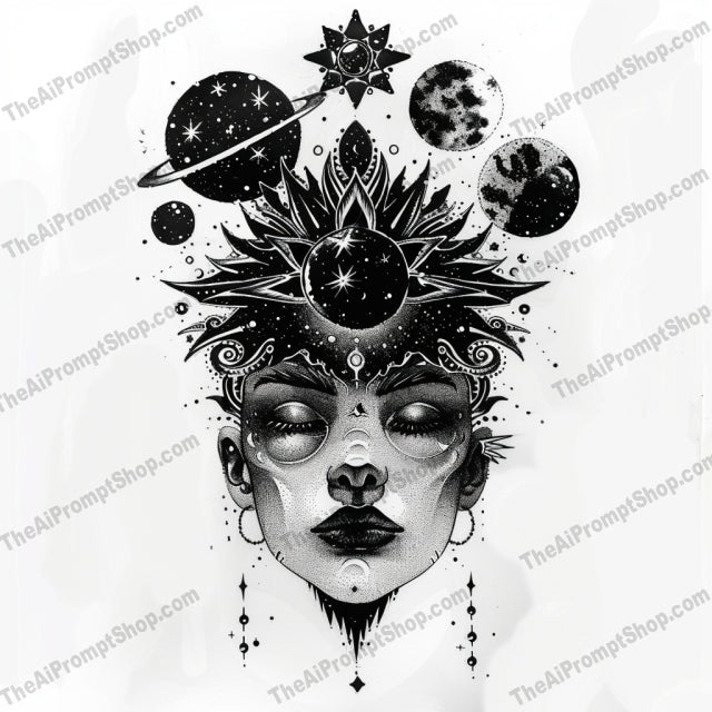 Surreal Cosmic and Nature Fusion Art AI MidJourney Image Prompt, 8690 Landscapes & Paintings, midjourney, surrealism, cosmic, nature, monochromatic, art, intricate, detailed, celestial, flora, fauna, dreamlike, visual, fusion, universe, space, imaginative, galaxy, abstract, beautiful, captivating, Midjourney, Ai, Ai Image Prompt, Image Prompt, Prompt