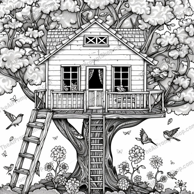 Quaint Homes and Nature Scenes AI MidJourney Image Prompt, 8371Ai, Ai Image Prompt, artist illustration, black and white, cabin, country house, cozy houses, detailed drawing, garden, illustration, Image Prompt, ink drawing, landscape, Landscapes & Paintings, midjourney, nature, nature retreat, outdoor, peaceful, Prompt, quaint homes, scenic, serene settings, treehouse, vintage, waterfront