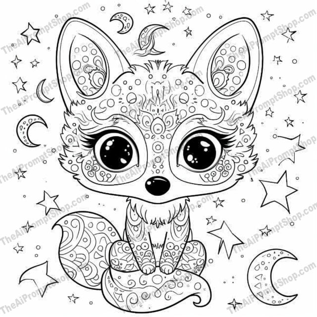 Cute Animal Illustrations AI MidJourney Image Prompt, 9648 Coloring Pages, midjourney, cute animals, adorable illustrations, bunny, kitten, elephant, fox, animal art, whimsical, detailed drawings, large eyes, playful art, charming designs, butterflies, yarn, balloons, stars, kids art, storybook, illustrations, animal characters, Midjourney, Ai, Ai Image Prompt, Image Prompt, Prompt